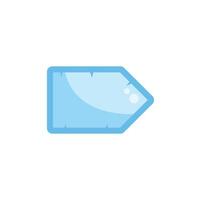 Light blue blank label pointing right with irregular borders vector