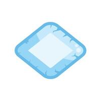 Light blue frozen square with cracks creating a frame effect vector