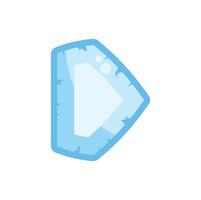 Light blue cartoon ice hexagonal button with next symbol vector