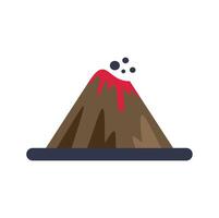 Volcano erupting with lava and rocks flowing down its sides vector