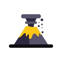 Volcano erupting with lava and ash cloud on white background vector