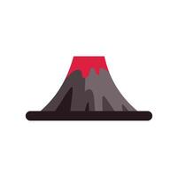 Volcano erupting with molten lava flowing down its slopes vector