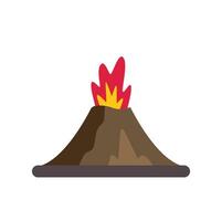 Volcano erupting with molten lava and smoke in flat design style vector