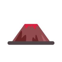 Volcano erupting with red hot lava flowing down its sides vector