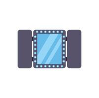 Dressing room mirror with lights reflecting empty space vector