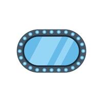 Oval capsule window illuminating underwater depths with soft blue light vector