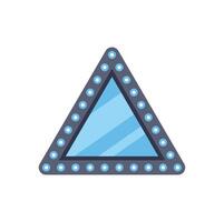 Triangular mirror with lights reflecting modernity and style vector