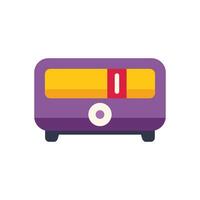 Purple vintage radio playing music with pause button visible vector