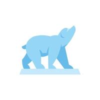 Polar bear walking on ice floe and looking up vector