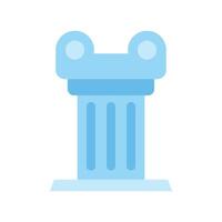 Blue ionic order column standing on a base representing classical architecture vector