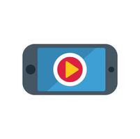 Smartphone showing play button for playback vector