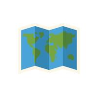 Folded paper world map showing continents and oceans vector
