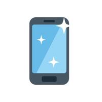 Clean smartphone display shining brightly on white background vector
