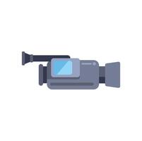 Professional camcorder recording an event on white background vector