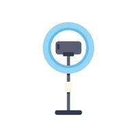 Ring light with smartphone for streaming and online content creation vector