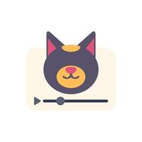 Cat player interface showing streaming pet content vector