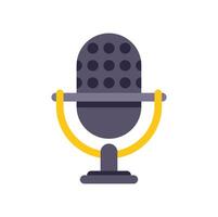 Studio microphone broadcasting sound and recording voice vector