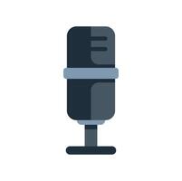 Studio microphone broadcasting sound waves for recording audio vector