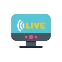 Live streaming on desktop computer screen displaying breaking news vector