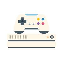 White game console with controller resting on top vector