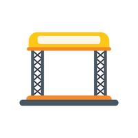 Empty exhibition booth structure with blank sign for promotion displaying mockup vector