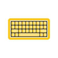 Yellow wireless keyboard representing modern communication technology vector