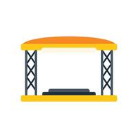 Empty podium with canopy and stage lighting awaiting performance vector