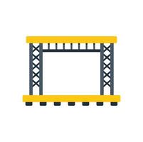 Empty metal scaffolding stage structure on white background vector