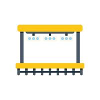 Empty bus stop with yellow roof and seats, public transport infrastructure vector