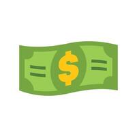 Waving green dollar bill representing american currency and wealth vector