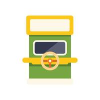 Kiddie ride featuring steering wheel and display screen vector