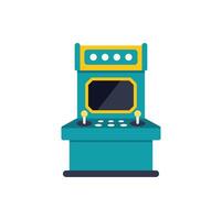 Retro arcade game machine with joysticks and buttons, playing entertainment vector