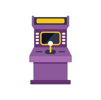 Purple arcade game machine standing on white background vector