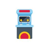 Retro arcade game machine with two joysticks and screen displaying playing scene vector