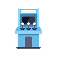 Retro arcade game machine with joysticks and blank screen, representing entertainment and gaming vector
