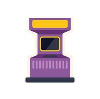 Purple arcade gaming machine showing blank screen for entertainment and fun vector