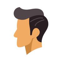 Man showing profile with stylish haircut in minimalist style vector