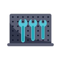 Pegboard holding wrenches representing organization and tool storage vector