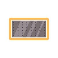 Yellow rectangular electronic device showing an abstract pattern vector