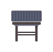 Modern bench with perforated backrest in minimalist style vector