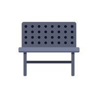 Empty metal bench with backrest in simple style vector