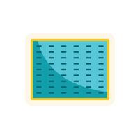 Empty swimming pool with clear turquoise water and yellow border vector