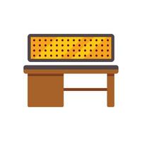 Waiting room bench with yellow backrest in flat design style vector