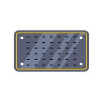 Empty rectangular license plate showing embossed lines and holes vector