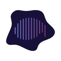Modern audio spectrum design vibrating in purple gradient on dark background vector