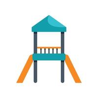 Playground slide and roofed platform providing recreation and fun vector