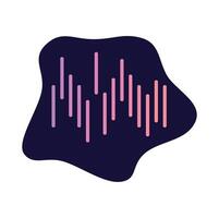 Abstract sound wave design vibrating on dark background vector
