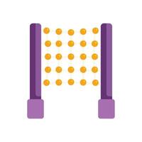 Playground climbing net with orange balls and purple frame vector