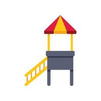 Colorful playground slide and platform with ladder for children fun vector