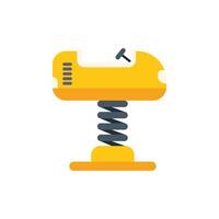 Yellow kiddie ride rocking on spring in playground entertainment vector